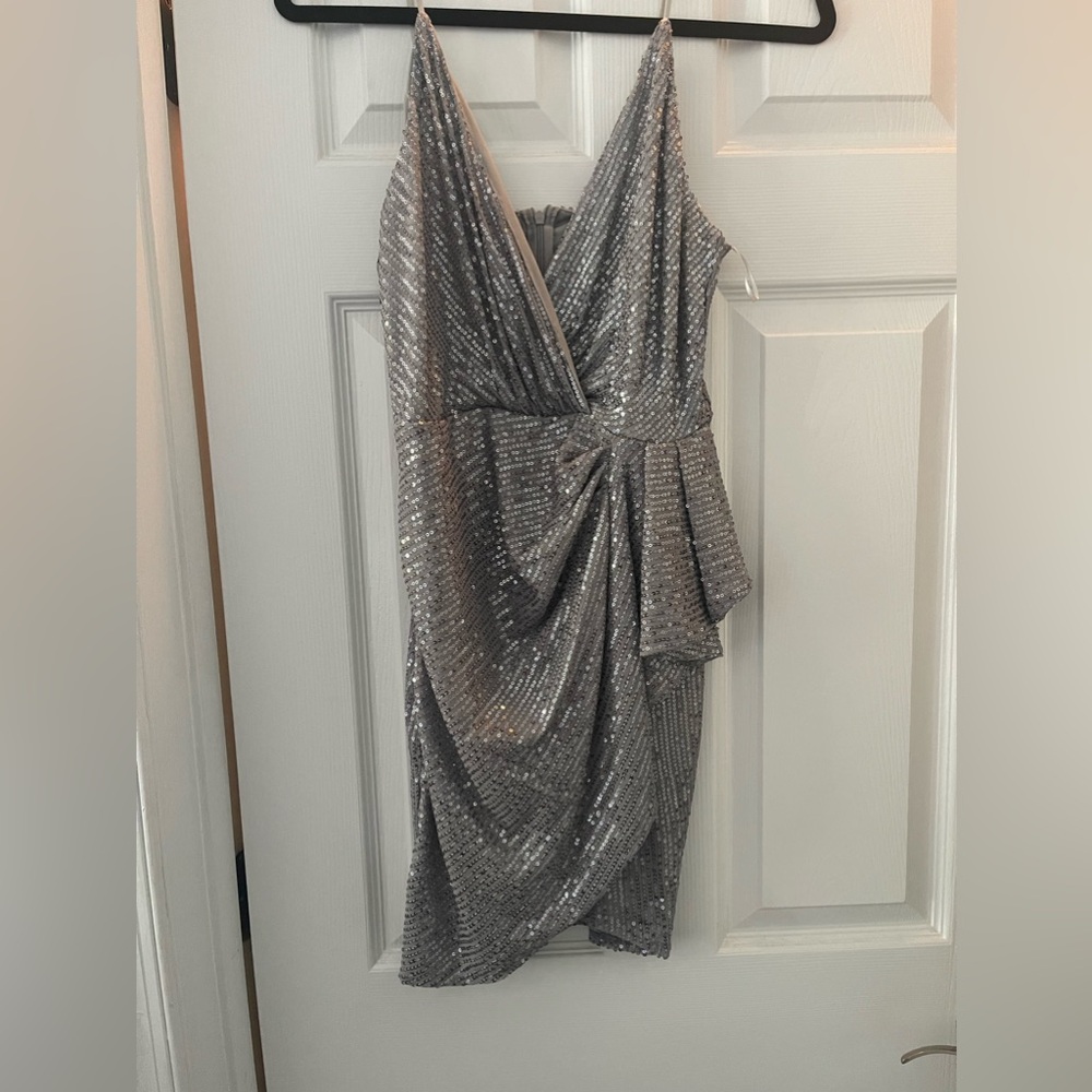 NWOT Silver Sequin mini dress Size S